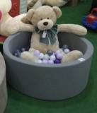 Сухой бассейн  VIP класса круглый серый  100*40 + 200 шаров в комплекте(ассорти)