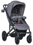 Farfello Прогулочная коляска Bonnie black / цвет Smoke Grey (дымчато-серый)