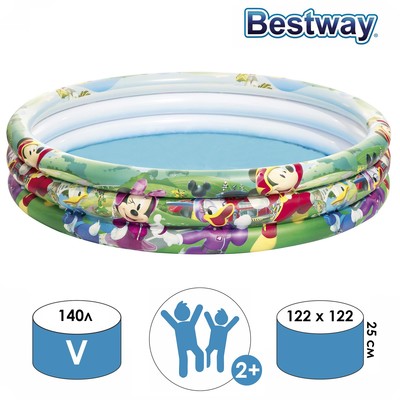Bestway Надувной бассейн Микки-Маус 91007 / цвет голубой, зеленый