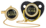 Mum&Baby Пустышка силиконовая ортодонтическая с держателем Little boss