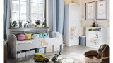 Bambini Moretti  TEDDY кровать с выкатным ящиком, белая с рисунком