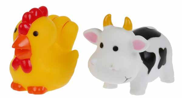 Играем вместе Игрушки для ванны "Корова + петух"