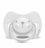 Suavinex Пустышка Hugge Baby с физиологической силиконовой соской Зайка с крапинками, цвет / серый