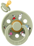 Пустышка латексная BIBS x Moomin Colour - Friends - Sage, 0+ месяцев.