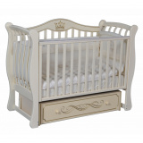 Кровать детская "Luiza 333" автостенка, универсальный маятник (слоновая кость)