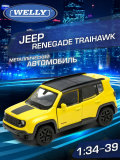 Детская металлическая машинка Welly, серия «Драйв», Jeep Renegade Trailhawk, масштаб 1:34–39