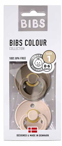 Bibs Набор пустышек Colour, 0+, силикон: Dark Oak / Blush