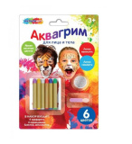 МУЛЬТИ АРТ Аквагрим карандаши 6 цветов классика в кор.48шт
