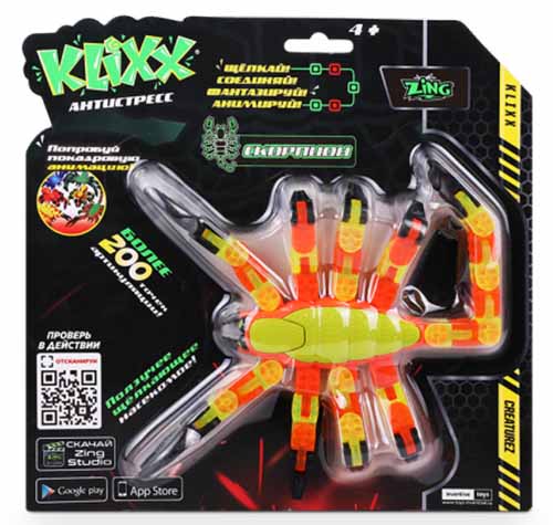 Klixx Creaturez Антистресс-игрушка Скорпион / цвет желтый