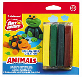 Пластилин мягкий 4цвета и инструкция Animals Step-by-step Сreation, Artberry