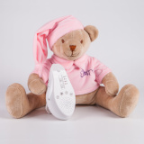 Drema BabyDou Игрушка для сна Мишка в шарфе с белым и розовым шумом / цвет пудровый