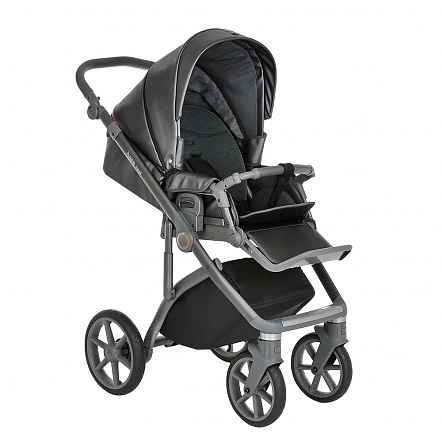 ROAN Коляска 2 в1 Bass Next Кожа, рама серая / цвет Graphite Pearl