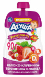 Агуша Пюре Яблоко-клубника-земляника-клюква, с 6 месяцев, 90 г