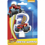 Свеча-цифра №3 "Вспыш", 8 см