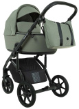 ROAN Коляска 2 в1 Bass Next короб+прогул.(2 места) (Sage Green/Black/руч.Black)