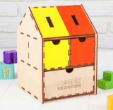 Лесная мастерская Комодик сортер развивающий Домик / цвет красный, желтый