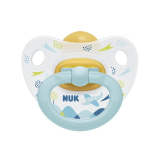 NUK Пустышка ортодонтическая "HAPPY KIDS" латекс, размер 2 - Самолетик, с контейнером