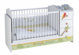 Polini kids Кроватка - трансформер детская Basic Джунгли с комодом, цвет / белый-оранжевый