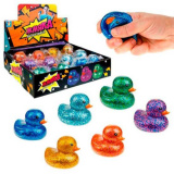 1toy Жмяка "Уточка" с блёсткам, 4 вида в ассортименте
