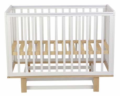 Polini kids Кроватка Simple 340 с маятником / цвет белый-натуральный