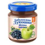 Бабушкино Лукошко Пюре из Яблок и Черники 100г 5 мес
