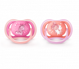 Philips Avent. Серия Ultra air Соска-пустышка силиконовая ортодонтическая 6-18 м, 2 шт. для девочки