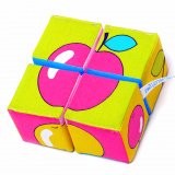 "Мякиши" Кубики "Собери картинку"(Ягоды,Фрукты, Овощи)  /  4 кубика