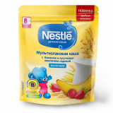 Нестле Каша мультизлаковая молочная Банан/Земляника с 8 месяцев, 220 г