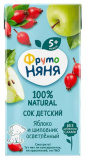 ФрутоНяня Сок из яблок и шиповника, с 5 месяцев, 200 мл