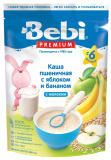 Bebi Premium Каша пшеничная молочная яблоко-банан, с 6 месяцев, 200 г