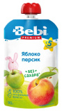 Bebi Premium Пюре Яблоко-персик, с 5 месяцев, 90 г