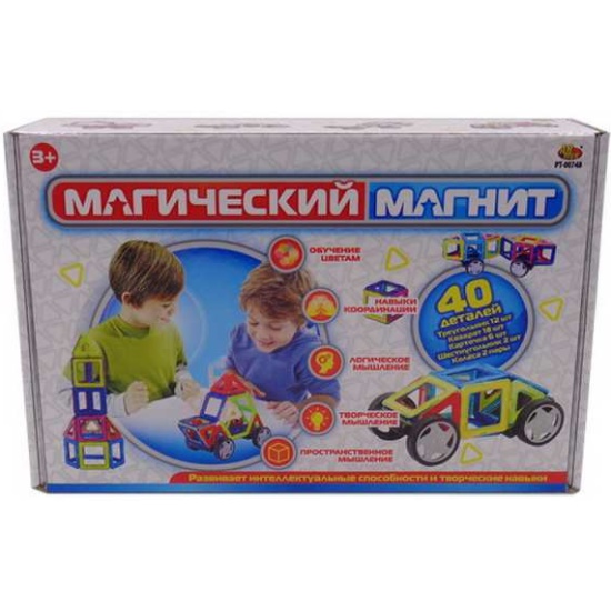 ABtoys Конструктор "Магический магнит", не менее 40 деталей
