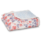 Aden&Anais Одеяло из бамбука White label Watercolor garden-roses / цвет синий, красный
