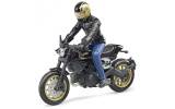 Bruder Scrambler Ducati Cafe Racer с мотоциклистом