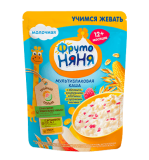 ФрутоНяня Каша мультизлаковая молочная с яблоком, кукурузными хлопьями и кусочками малины, 200 г