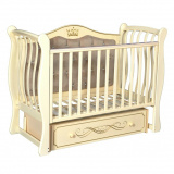Антел кроватка детская с мягкой стенкой luiza 333 / цвет слоновая кость