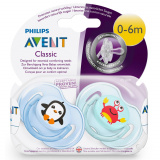 Avent Пустышка Classic  силиконовая от 0 до 6 месяцев, 2 штуки, артикул: SCF169/35