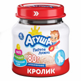 АГУША Пюре мясное Кролик 80г стекло