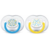 Avent  Пустышка силиконовая Free flow design, 6-18 месяцев, 2шт., для мальчика, артикул scf180/27