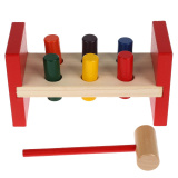 Буратино Развивающая деревянная игрушка Синий трактор Стучалка 314842 / цвет красный, коричневый