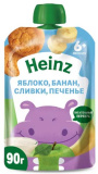 Heinz Пюре яблоко-банан-печенье-сливки, 90 г, с 6 месяцев