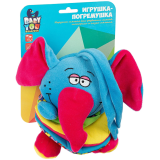 Игрушка развивающая мягкая гармошка СЛОН 14 см., Bondibon, CRD 19х15 см.