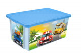Детский ящик для хранения игрушек "X-BOX" City Cars 12л / цвет голубой