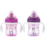 Chicco Чашка-поильник Transition Cup (полужесткий носик), 200 мл / цвет розовый, фиолетовый
