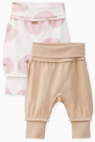 Happy Baby Набор ползунков, 2 штуки beige&flowers
