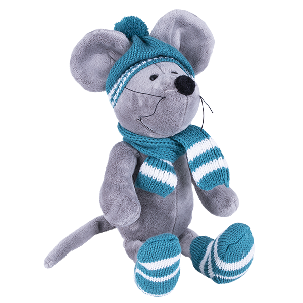 Softoy Игрушка Мышь в синей шапке, 26 см S887/15