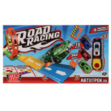 Игрушка пластик ROAD RACING автотрек 4 машинки, 1 петля, кор. Технопарк в кор.2*24шт