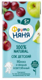 ФрутоНяня Сок яблоко-вишня, с 5 месяцев, 0,2 л