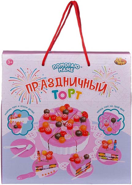ABtoys Игрушечный фруктовый торт «Поздравляем!» из серии Помогаю Маме