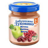 Бабушкино лукошко Пюре яблоко-малина-вишня, с 5 месяцев, 100 г